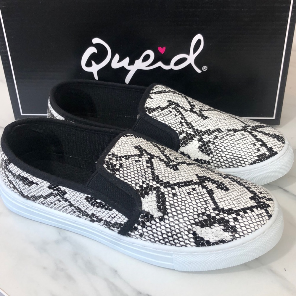Qupid  arena snake print sneakers.